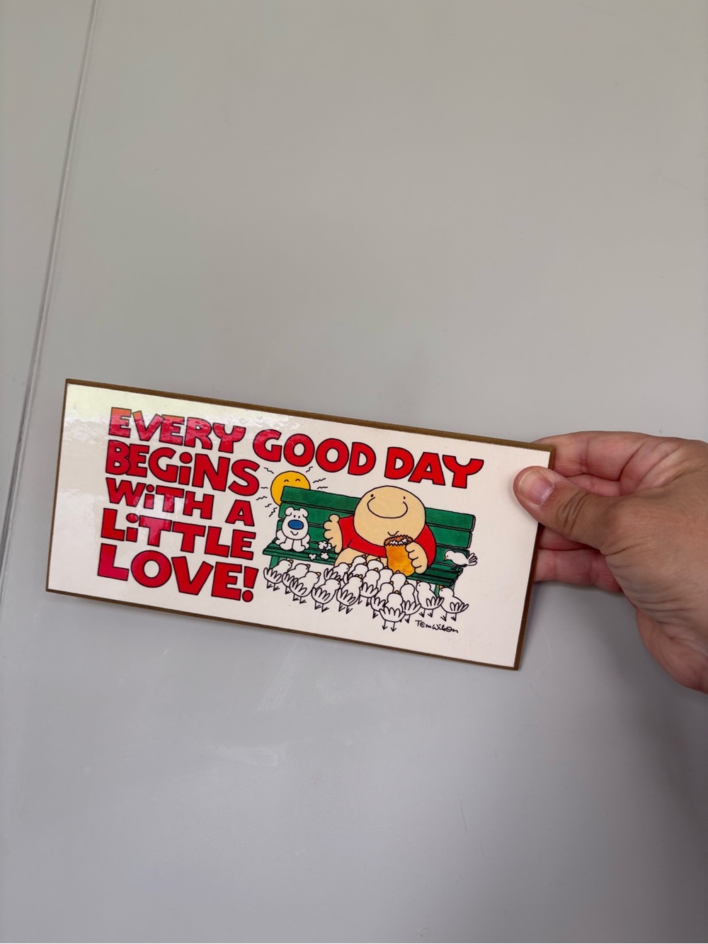 Vintage Ziggy cartoon Plaque "Every Good Day Begins With A Little Love" - 1970s